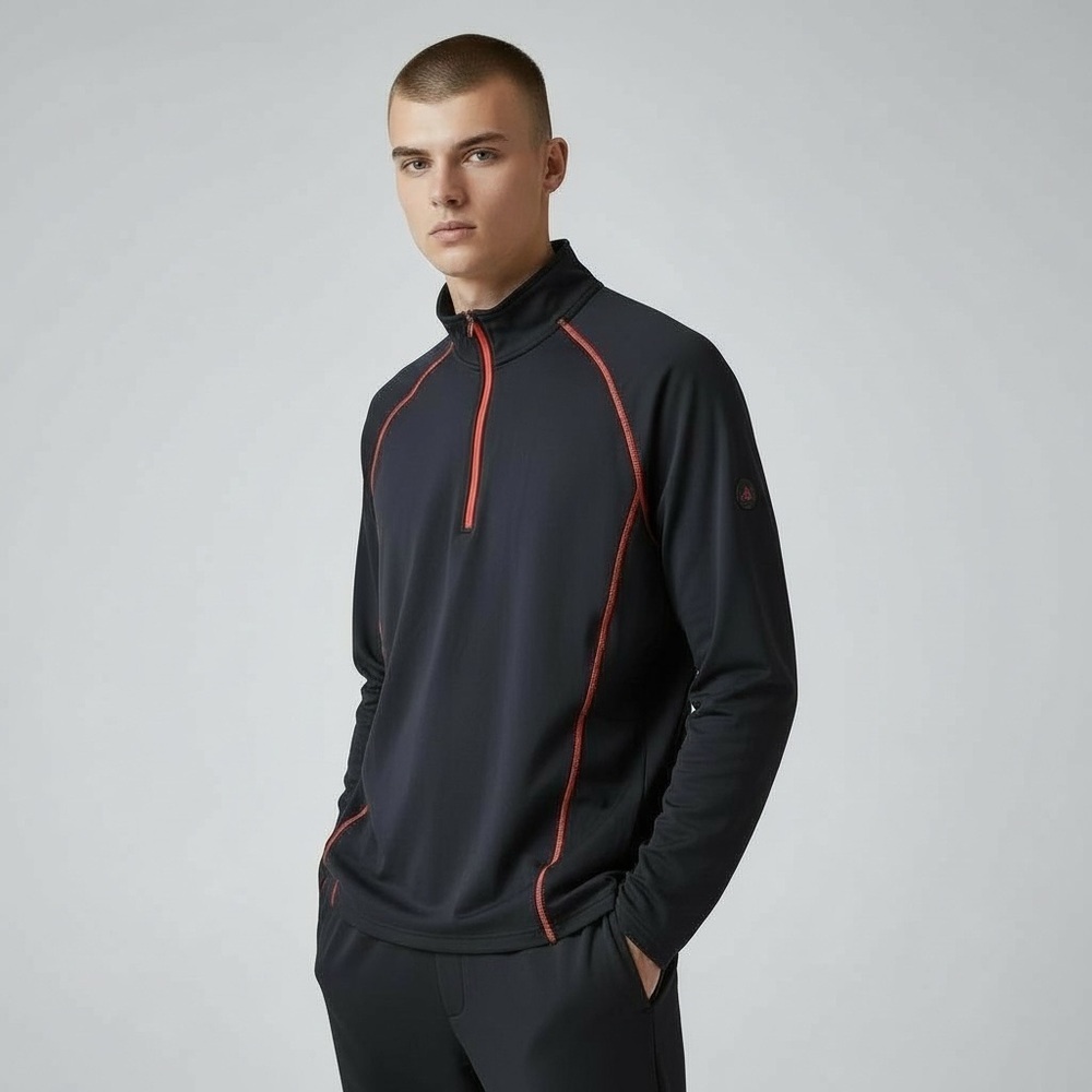 Zakti Activewear Men's 1/4 Zip Breeze Bike Top Charcoal Grey Size Large NWT